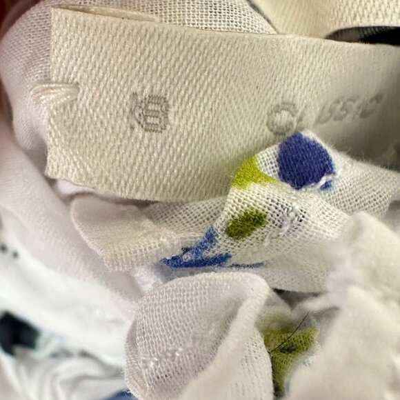 J.Crew Classic-Fit Ruffleneck Shirt Airy Floral Lilac Pansy Size 18 Preppy Sheer - Picture 11 of 13